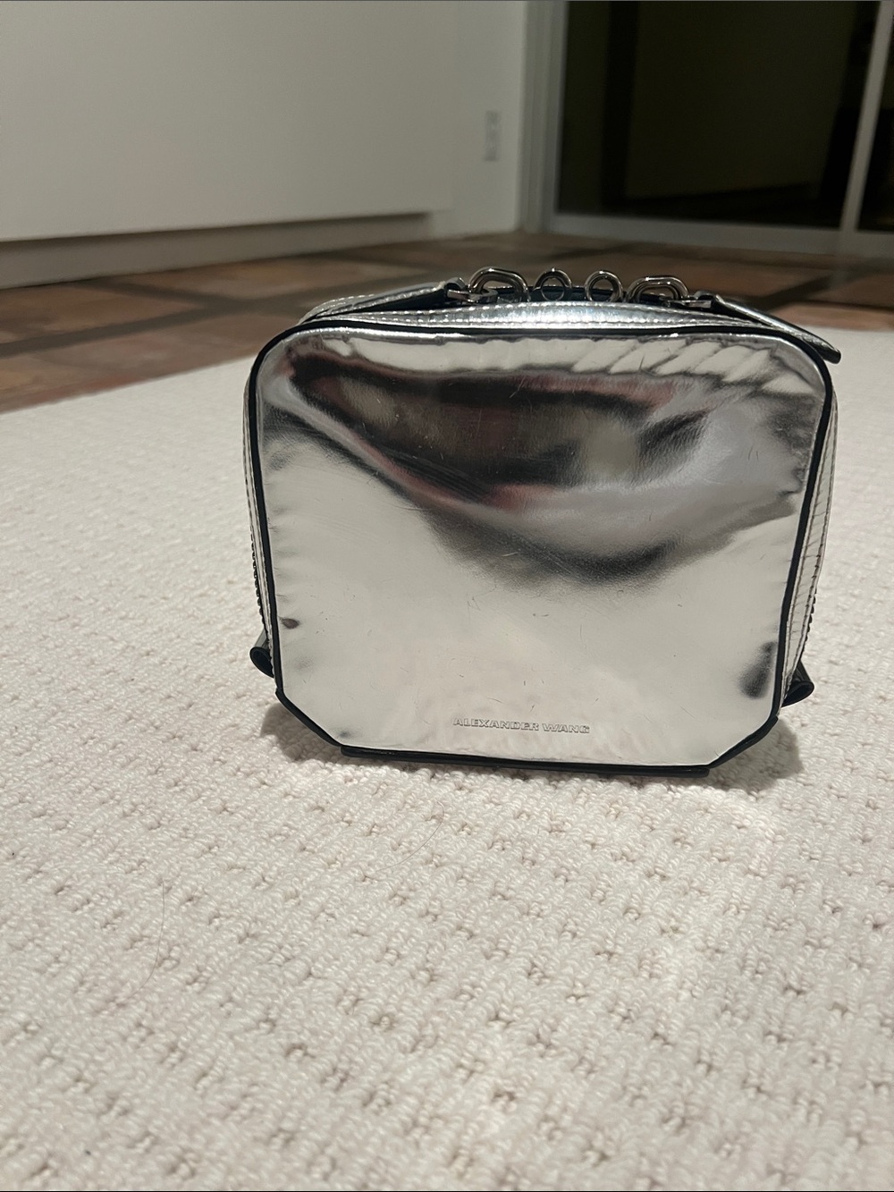 Alexander Wang Silver Reflective Mini Crossbody Bag